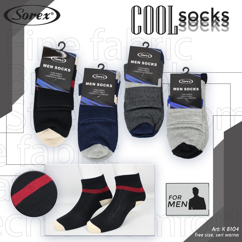 Sorex Kaos Kaki Pria Cool Socks Freesize Semata Kaki K 8104