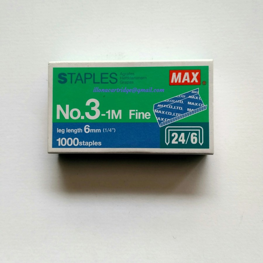 2 Pak Kecil Isi Stapler MAX No.3-1M - Staples Jilid Max 24/6