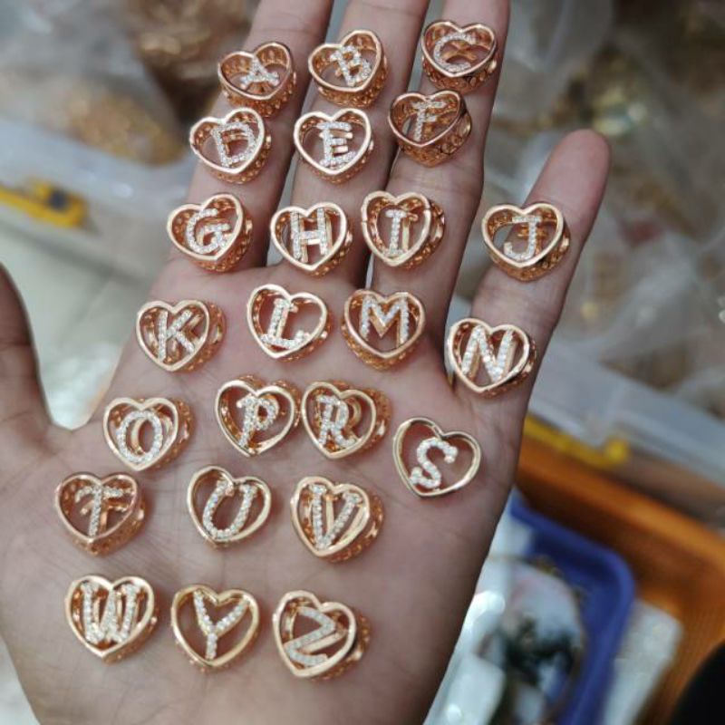 Liontin Huruf Inisial Liontin Huruf Love Charm Abjad Bahan Gelang Tali Kawat