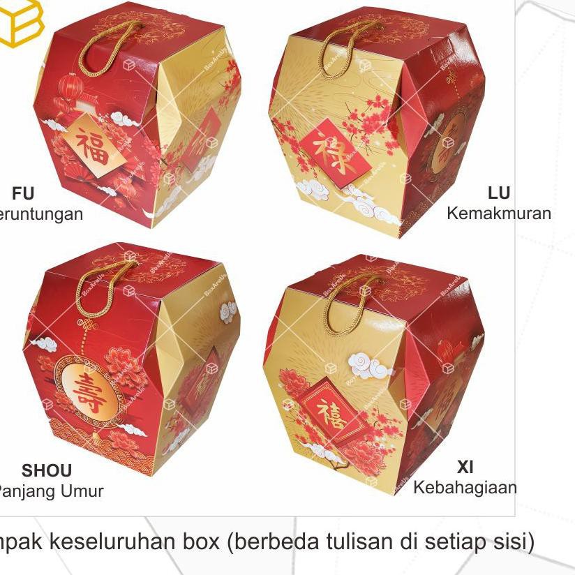 

Best Seller!! KODE-234 Box Toples Kue Kering Packaging Imlek Sincia CNY Hampers Kemasan Cookies | TB