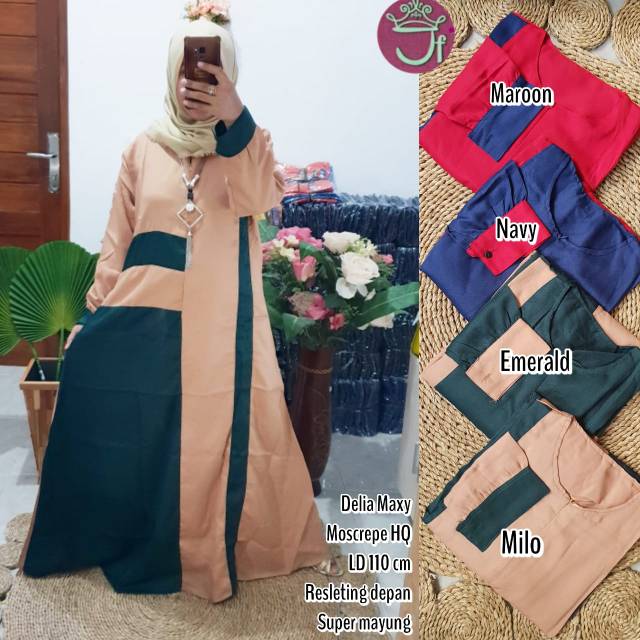 Obral gamis moskerp kombiansi @57K min 3pcs