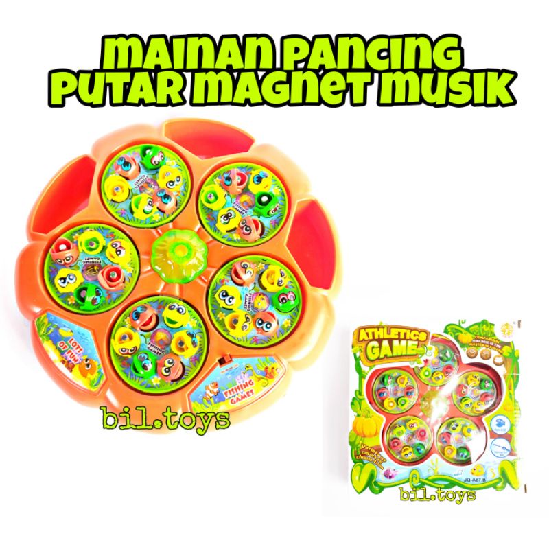 MAINAN ANAK LAKI LAKI PEREMPUAN PANCING MAGNET MUSIK DAN LAMPU ATHLETICS GAME FISHING GAME