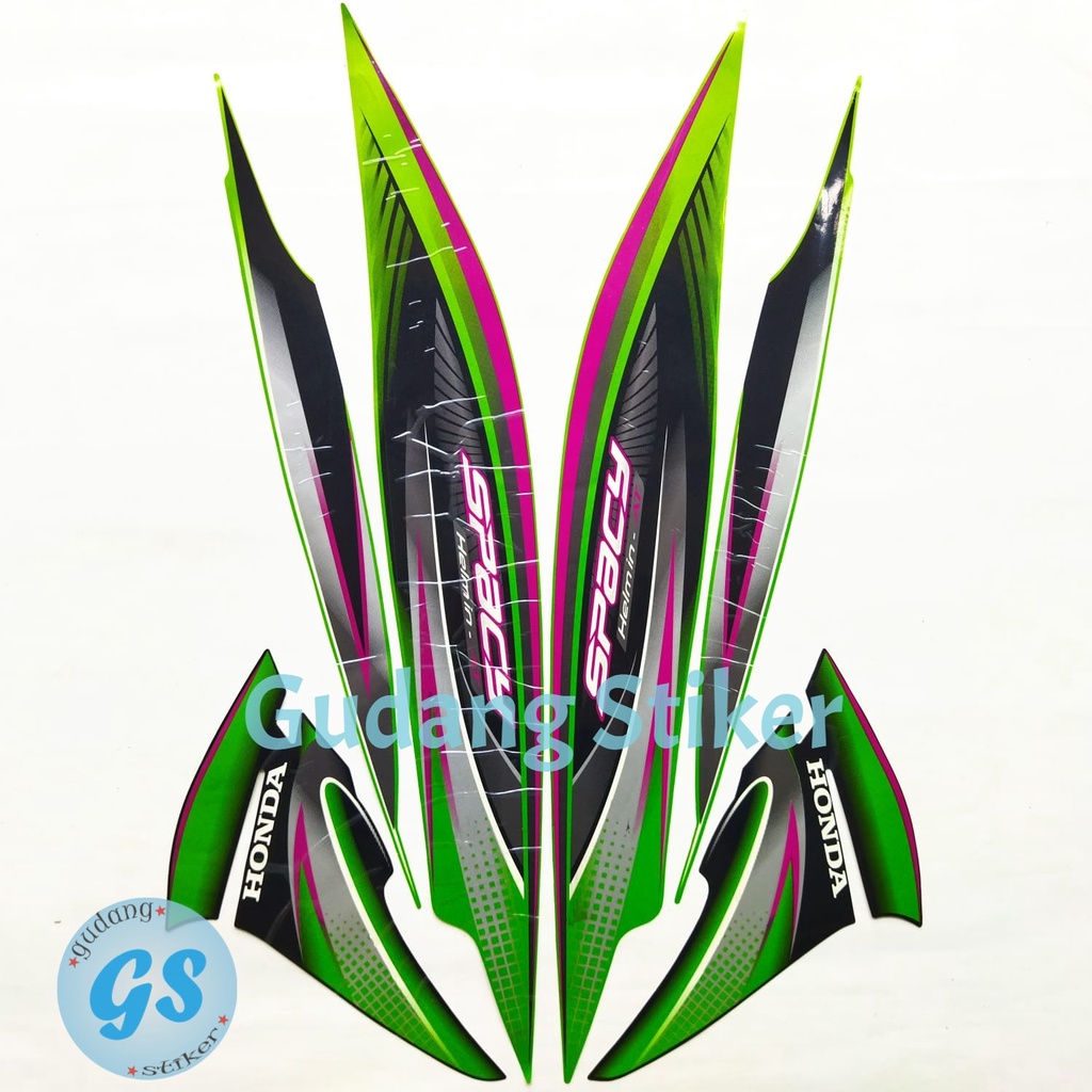 STICKER STRIPING LIS BODY MOTOR HONDA SPACY 2012 HIJAU