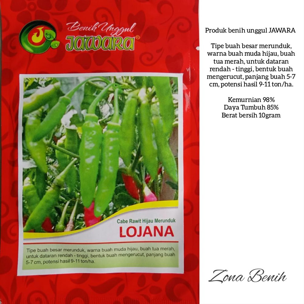 Dijual Benih cabe rawit hijau merunduk LOJANA 10gram Diskon