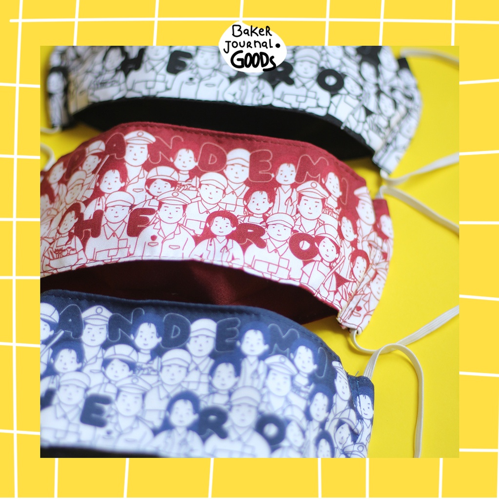 Masker Kain -  untuk Pandemi - Masker Origami- Masker 3D