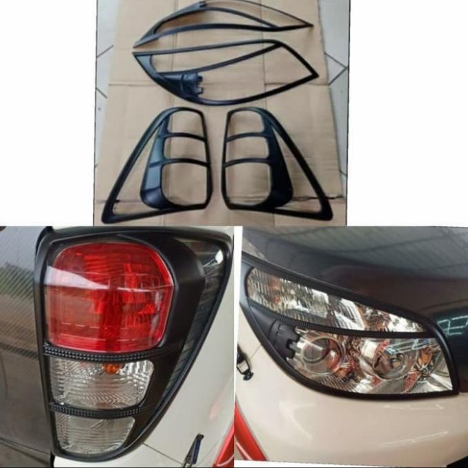 Aksesoris Perlengkapan Mobil Paket Garnish Cover Lampu Depan Belakang Rush Terios 2012-2014 Doff