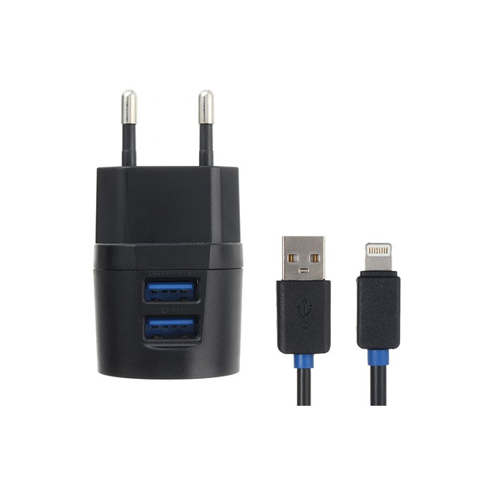 Wall charger Vidvie 2 usb 2.1a output with Lightning cable fast charging PLE201 I5 - Travel Charger