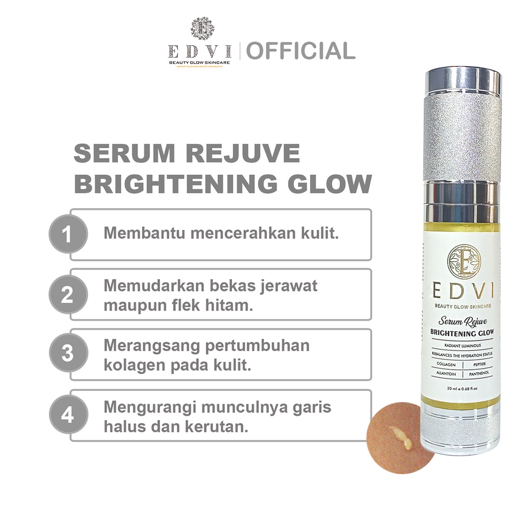 Serum Rejuve | Serum EDVI Beauty | Skincare Viral | Skincare BPOM | Glowing | Pemutih Wajah | Best Seller