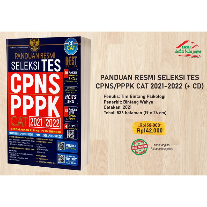 Buku PANDUAN RESMI SELEKSI TES CPNS & PPPK CAT 2021-2022 - BONUS CD