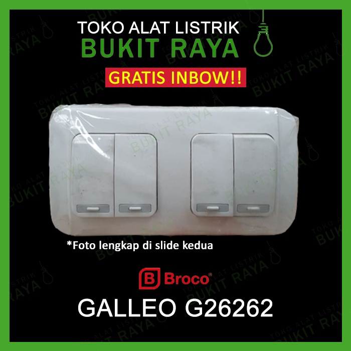 G26262 Broco Galleo Double Saklar Seri 2 Gang