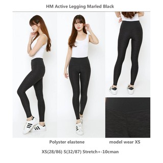  H M  Active Legging  Marled Black Celana  Panjang Wanita 