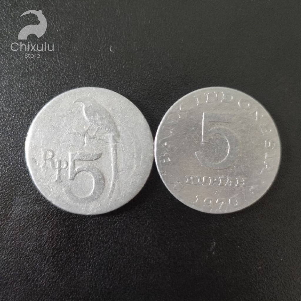 Uang Koin Kuno Rp5 Burung Srigunting 1970 | Uang Lama Indonesia