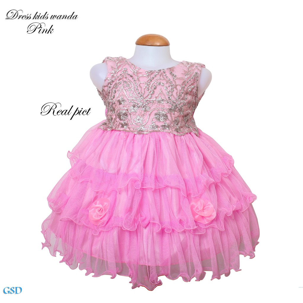 Dress Kids Wanda/Dress Princess Anak Bayi 1-3th/Baju Terusan Dress Pesta Anak Murah/Casual Dress Ana