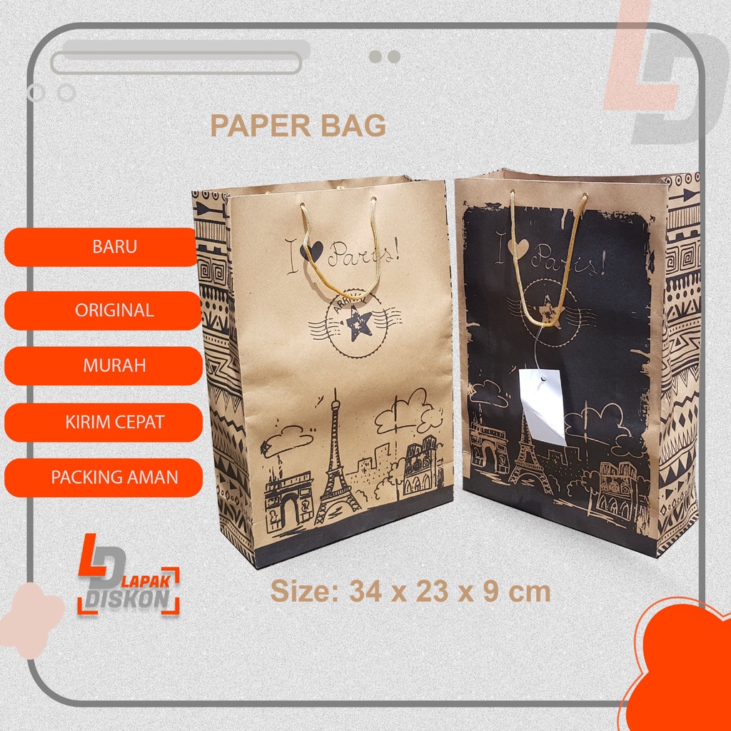 

Paper Bag Coklat Karakter Paris Ukuran 34 x 23 x 9 cm 90 (Besar)