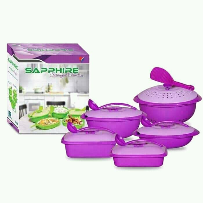 SAPPHIRE SERVING SET/PRASMANAN SET/WADAH SAJI MAKANAN Hijau dan Ungu - dhevkagrosir