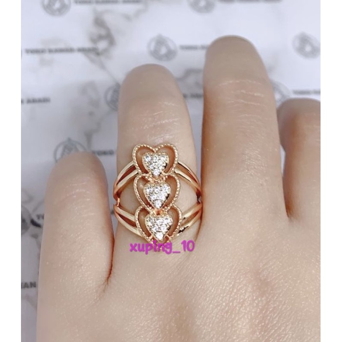 Cincin Xuping Gold Fashion Wanita Motif Permata Kecebong Perhiasan Wanita *10