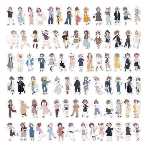 Chibi Caracter Washi Paper Sticker (10pcs)