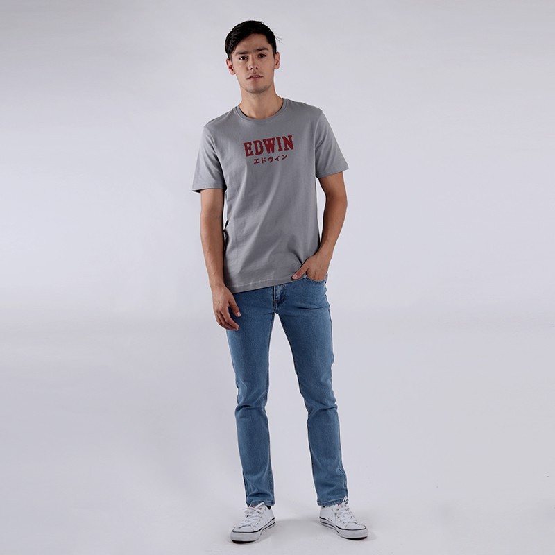 Edwin Unisex Limited Edition T-Shirt Edwin Text Grey Lengan Pendek