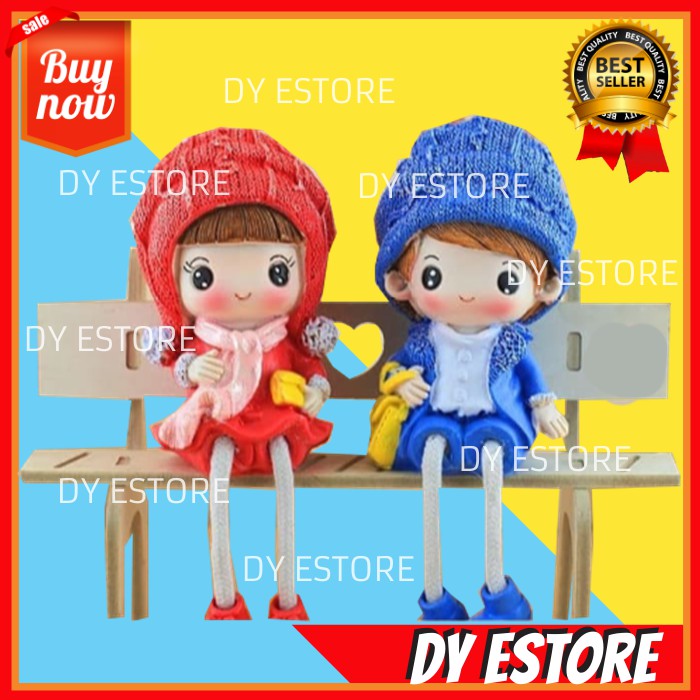 D655 Set Miniatur boneka Pajangan unik CINTA3 hiasan dinding boneka kecil kado unik romantis mini