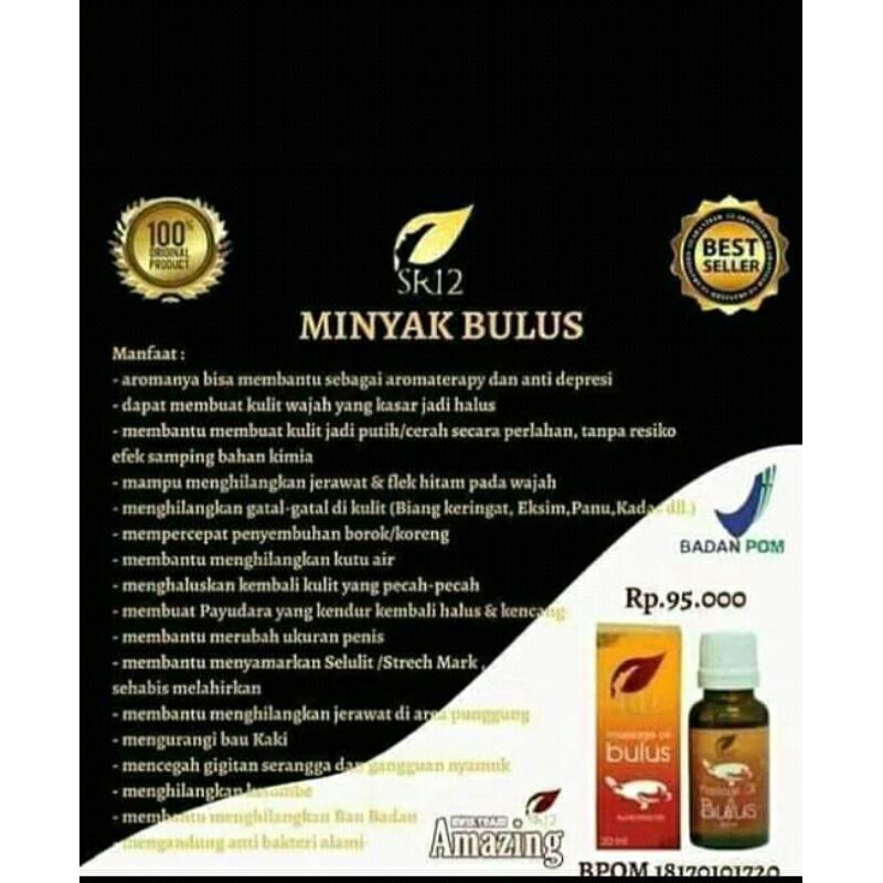 

MINYAK BULUS SR12 , MINYAK URUT AROMA MELATI Rp 95.000