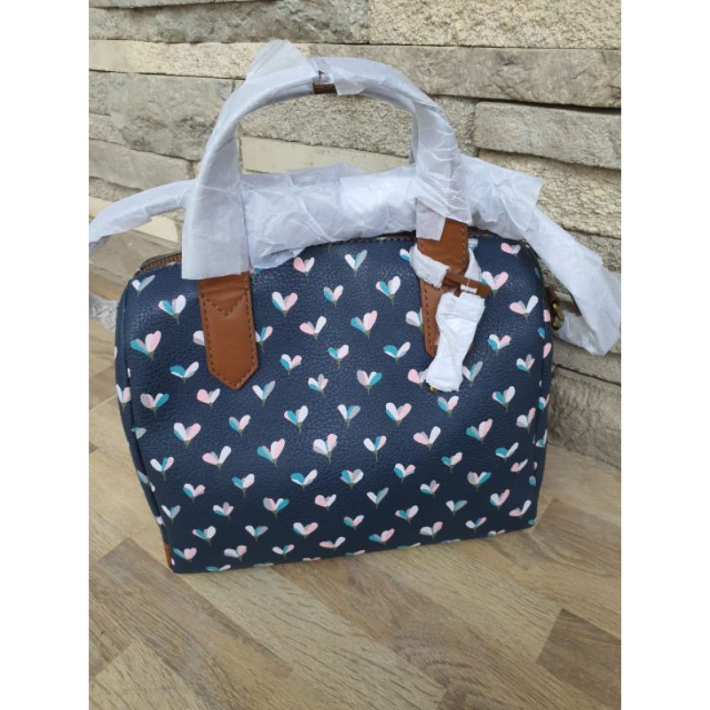 FOSSIL FIONA SATCHEL NAVY HEART ORIGINAL SALE