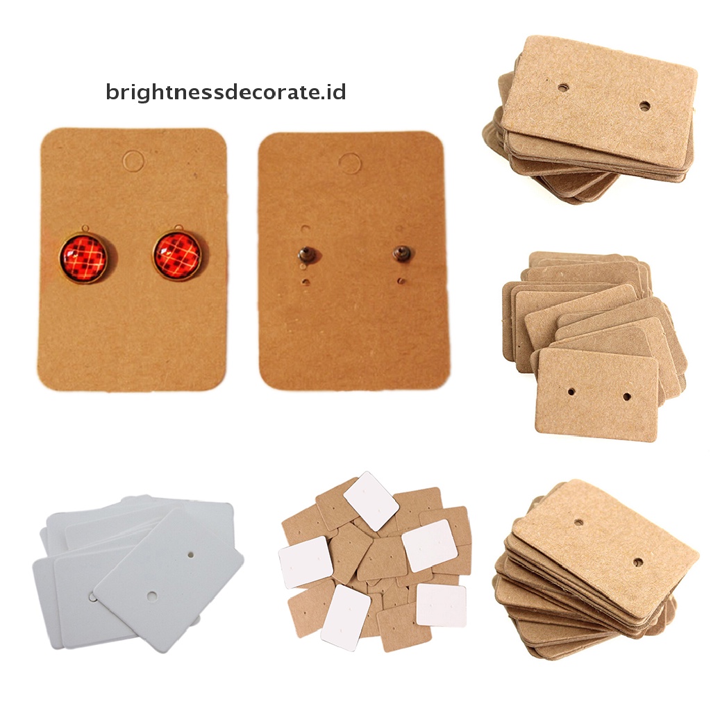 [birth] 100pcs Professional Type Earring Ear Studs Holder Display Hang Kraft Cards Paper [ID]