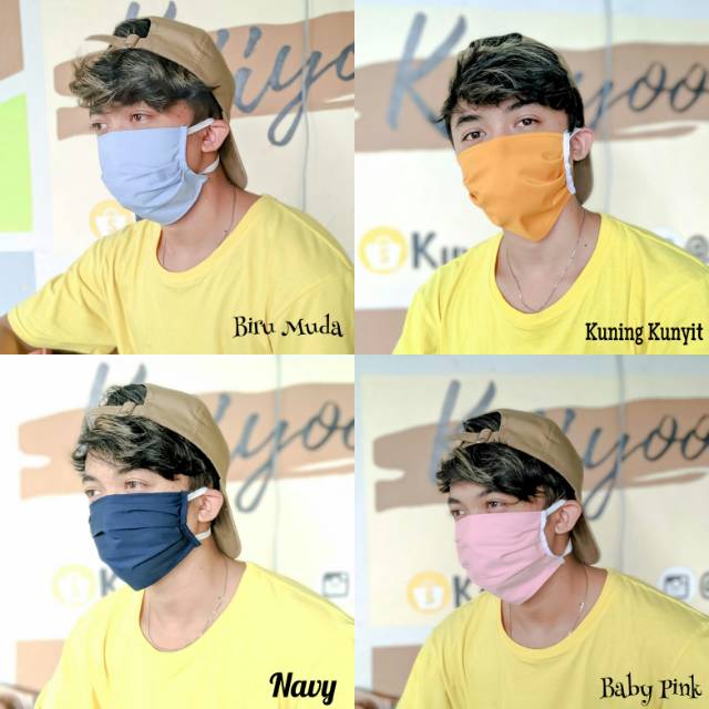 MASKER TALI KARET HEADLOOP bahan oxford drill