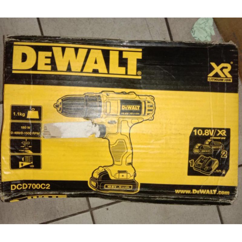 Bor Obeng Baterai DeWalt DCD700C2 12V 1.3Ah - Bor Cordless dengan Performa Maksimal