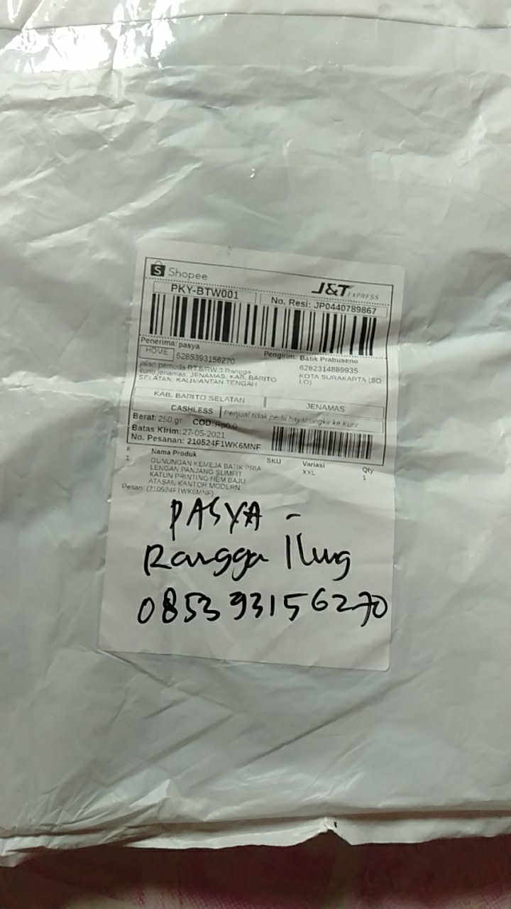 Gunungan Kemeja Batik Pria Lengan Panjang Slimfit Katun Printing Hem Baju Atasan Kantor Modern