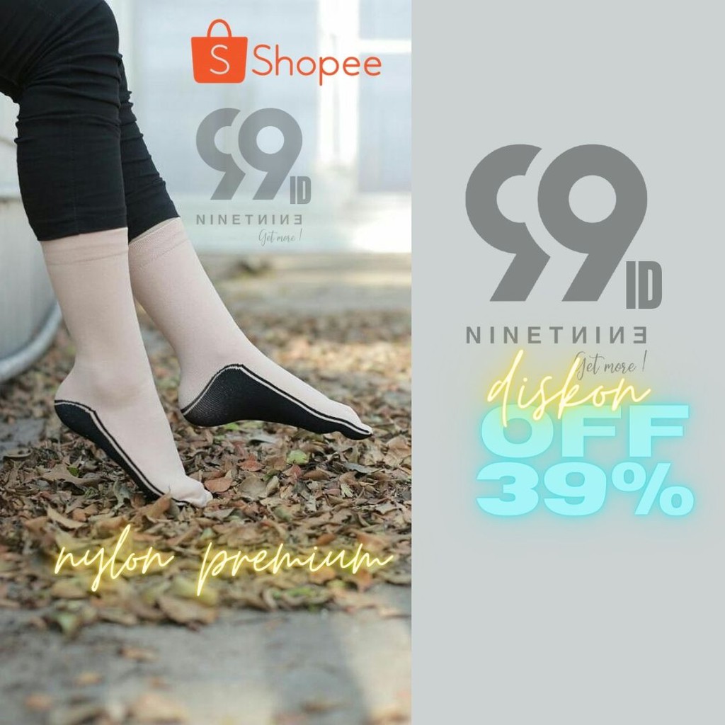 KAOS KAKI MUSLIMAH jempol telapak hitam NYLON premium