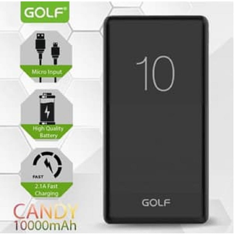 Golf powerbank G80 Candy 2 USB 10.000 mAh Fast Charging