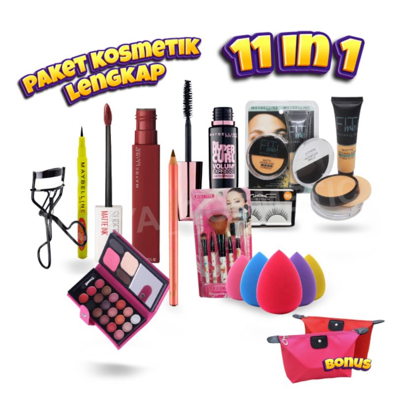 Paket Kosmetik Super Lengkap 11in1 / Paket Kosmetik Murah / Paket Kosmetik Lengkap / Kosmetik / Pake
