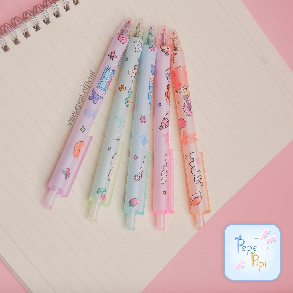 

Pena Mekanik Girl Pastel Pulpen Cetek Tinta Hitam Pen Bolpen Mekanik Lucu