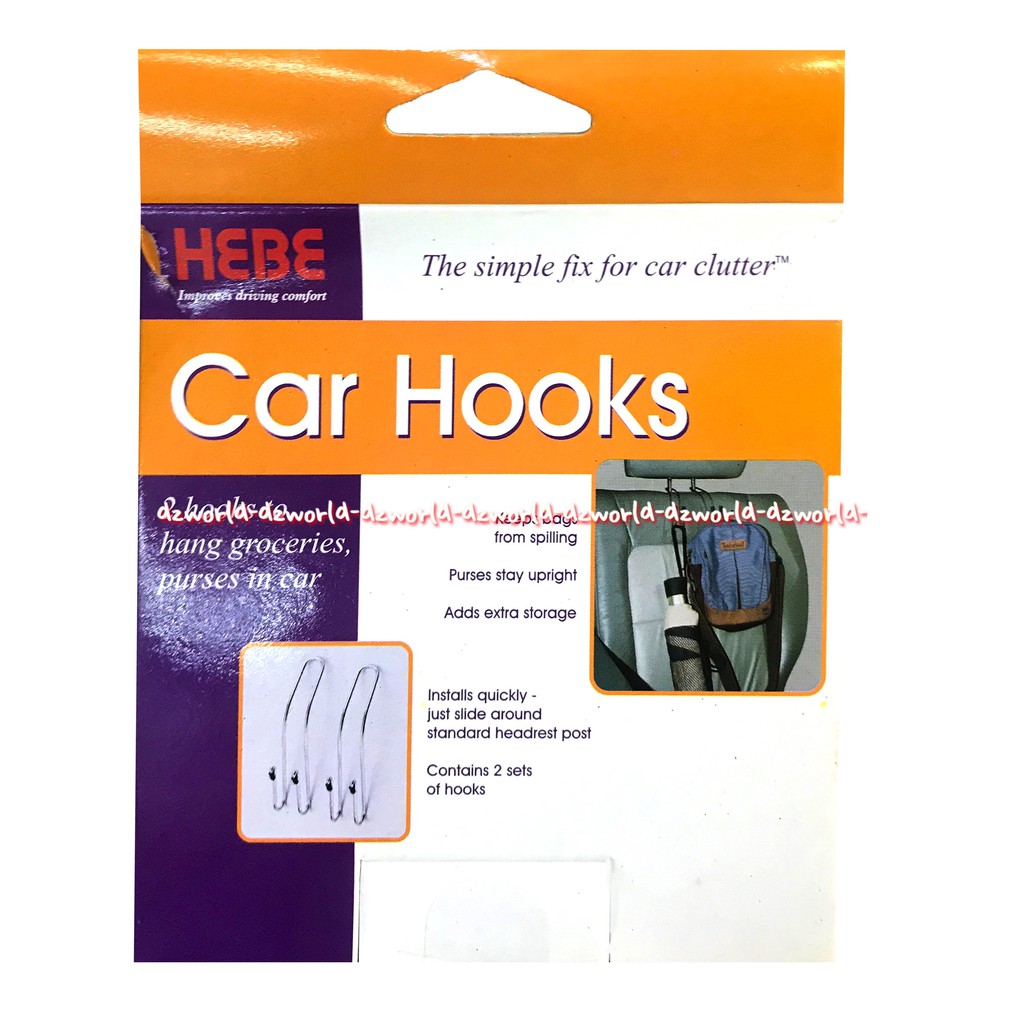 Hebe Car Hooks Gantungan barang mobil ditempatkan pada bagian pegangan tangan untuk membawa barang