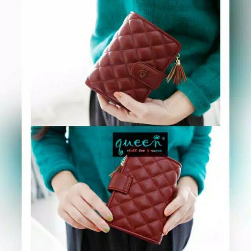 DOMPET FLOWER WANITA KULIT DOMPET LIPAT BESAR