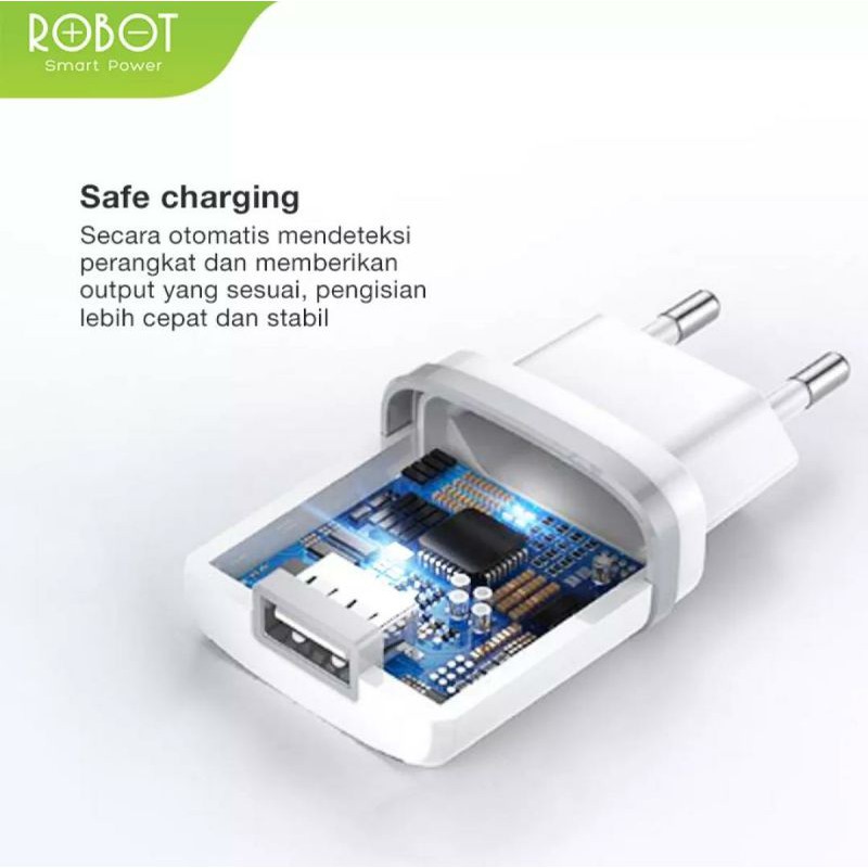 ROBOT RT-K7 Quick Charge Output 5V/1A Fireproof Charger White