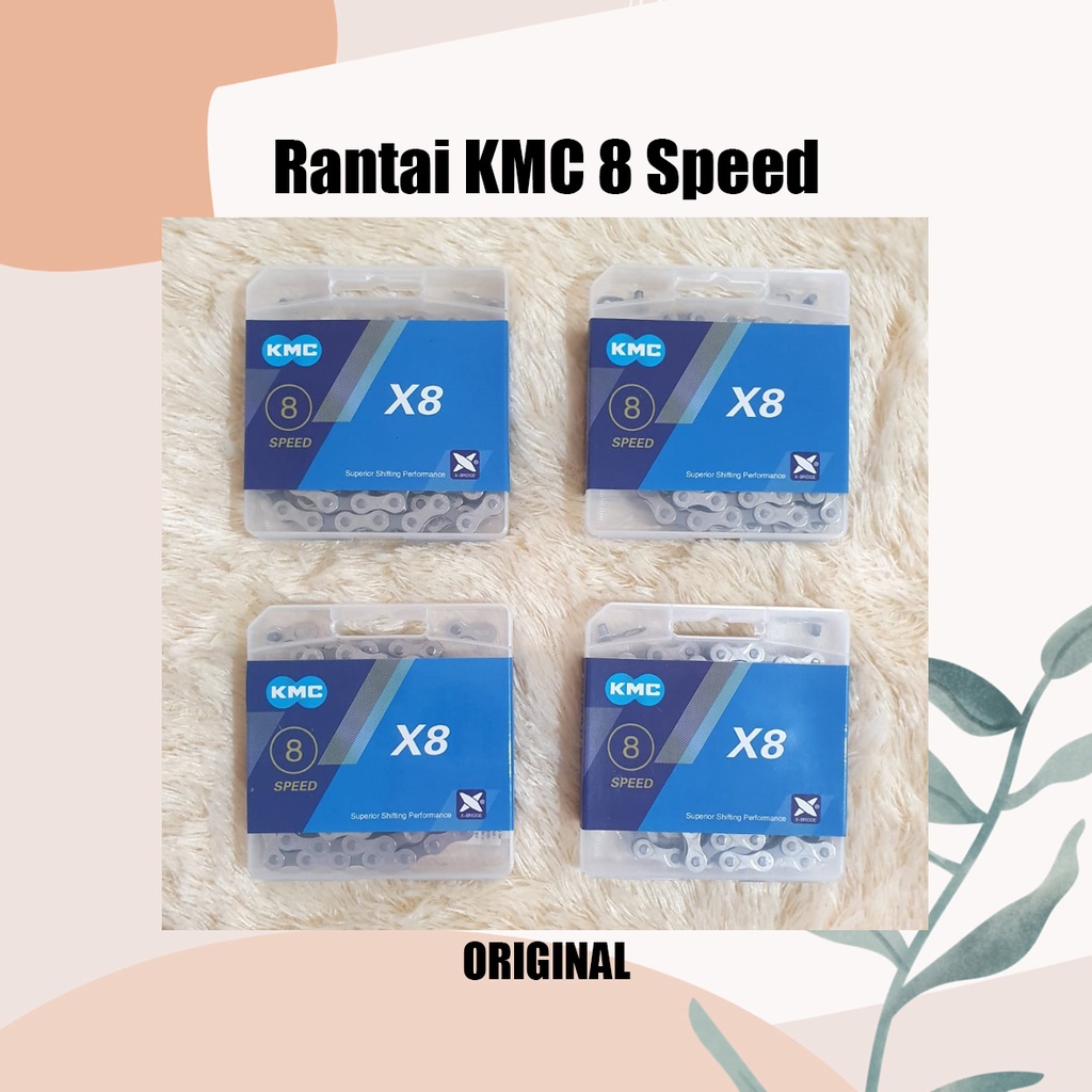 Rantai Sepeda KMC X8 8 Speed Roadbike MTB Seli 116 L Silver Original Superior Shifting Performance