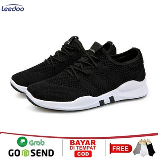 Leedoo Sepatu Pria Sneaker Running Fashion Shoes Bahan Karet EE01-A