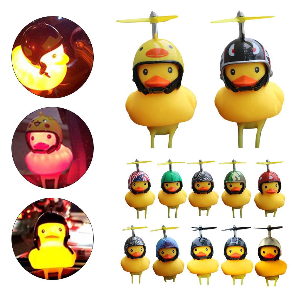 Bel Bentuk Bebek Warna Kuning Dengan Helm Untuk Aksesori Bel Bentuk Bebek Warna Kuning Dengan Helm Untuk Aksesori