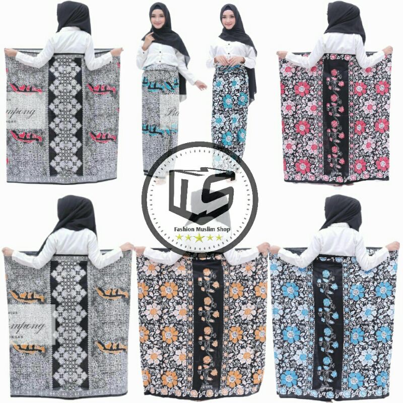 Bawahan Sarung Muslim Wanita Santriwati Motif Kembang Bunga Flower