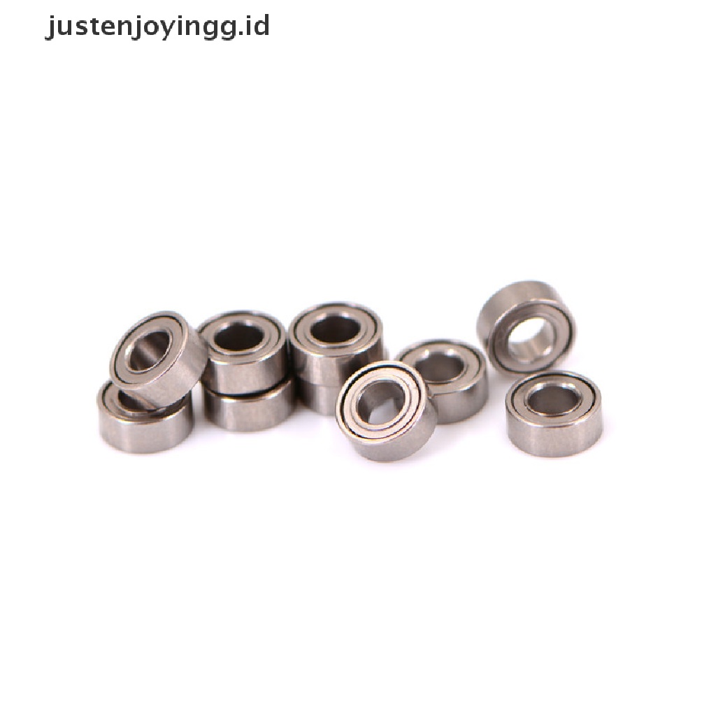 10pcs Mr63zz Bola Bearings Mini Bahan Baja Ukuran 3x6 X 2.5mm