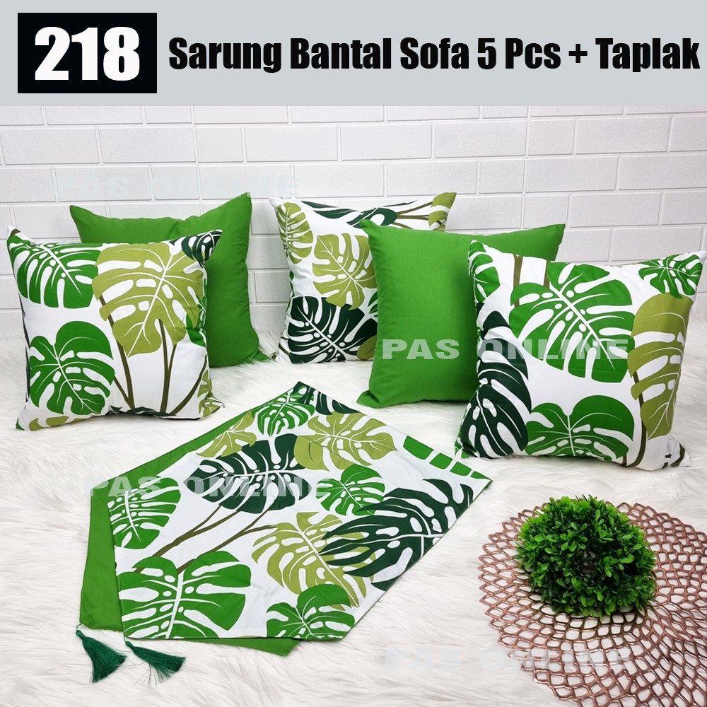 PAKET TAPLAK + SARUNG BANTAL SOFA 40X40