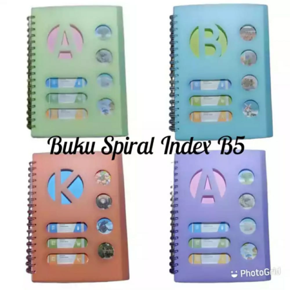 

AS888 - BUKU DIARY / AGENDA SPIRAL HARD COVER UKURAN B5 DENGAN INDEX FANCY ALPHABET