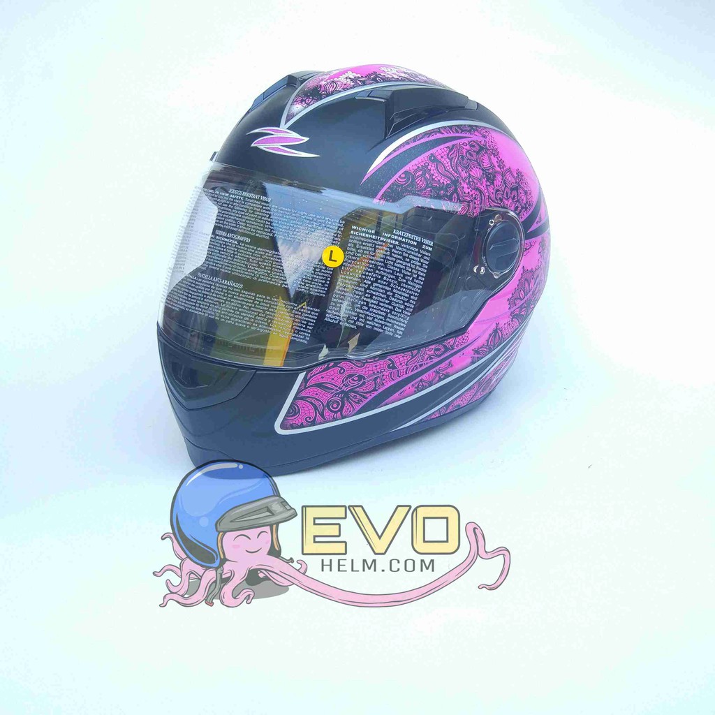 HELM ZEUS FULL FACE ZS-811 MATT BLACK AL 9 PURPLE - FREE SMOKE VISOR  ORIGINAL ( ONGKIR 2KG )