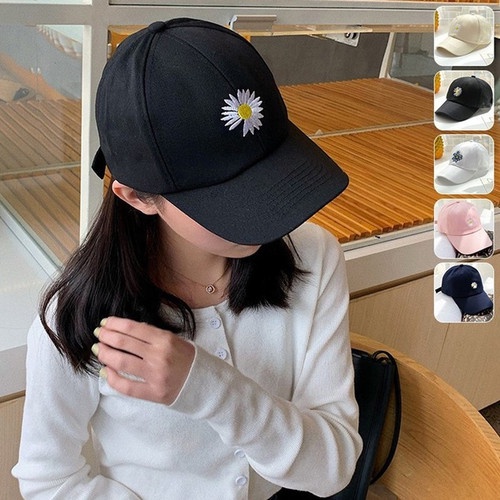 Topi Baseball Pria Wanita Dewasa Bordir Bunga Daisy Premium Termurah