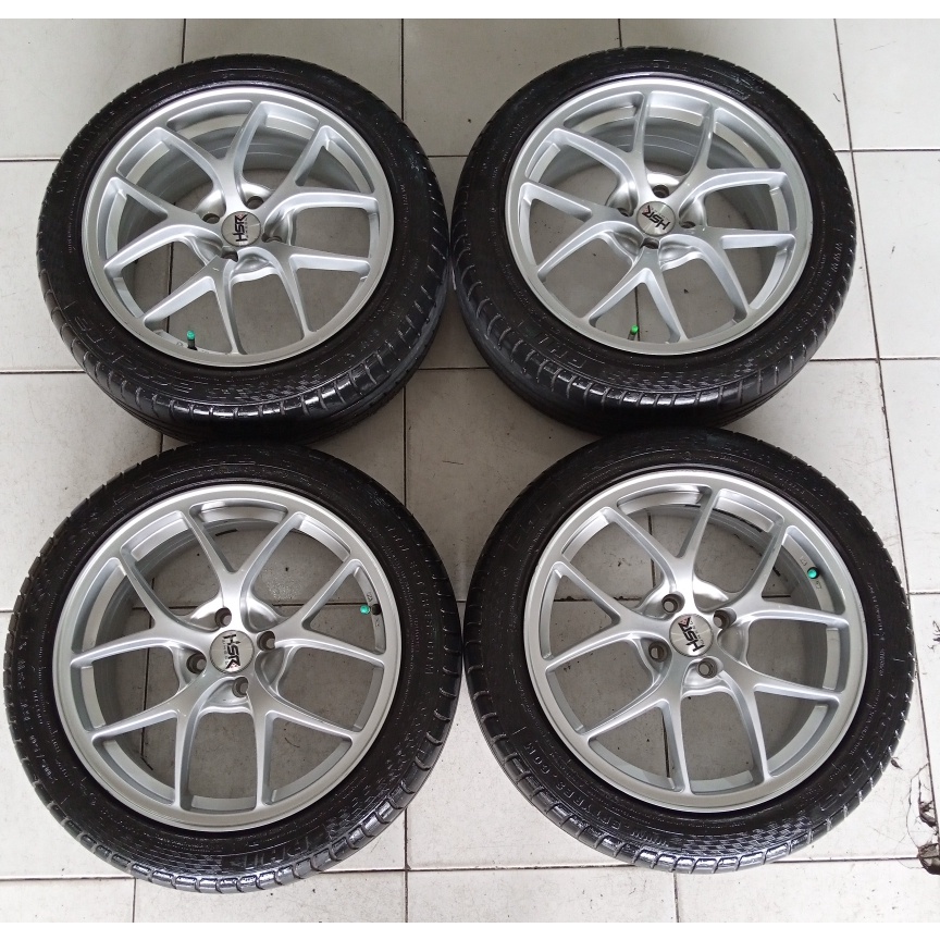 velg seken bekas wusbrug ring 17x7 pcd 4x100  seken bekas murah plus ban 205 50 r17 acclera phi