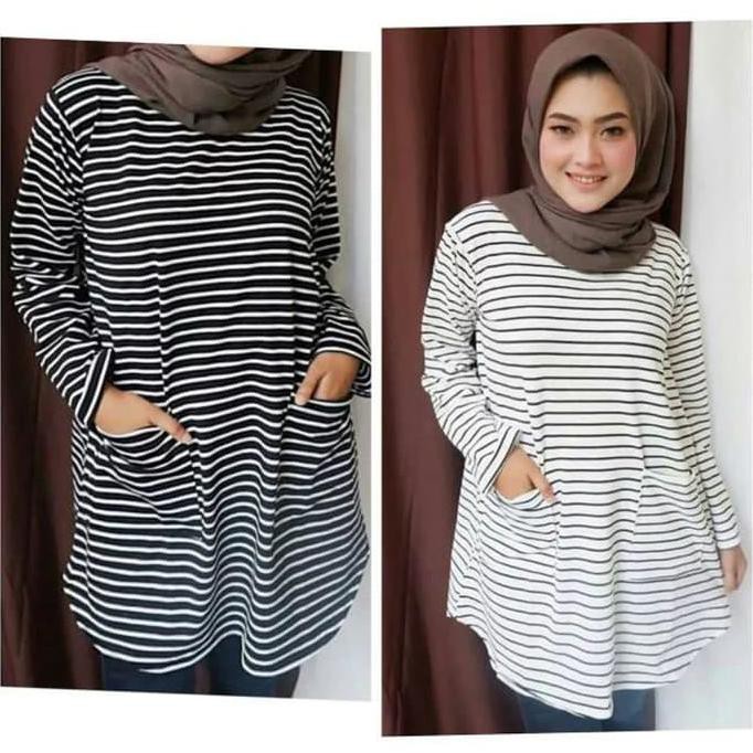 CANTIK OP098 SUMBER FASHION JAKARTA - BAJU ATASAN WANITA TUNIK YUNITA PUTIH - BAHAN KWALITAS TERBAIK