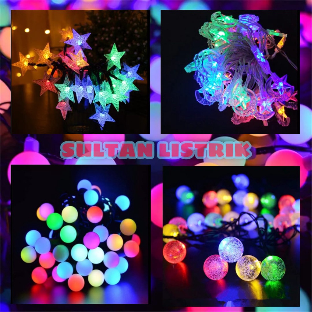 LAMPU TUMBLR/NATAL HIAS BOLA ANGGUR BULAN BINTANG CRYSTAL / LAMPU TUMBLR LED