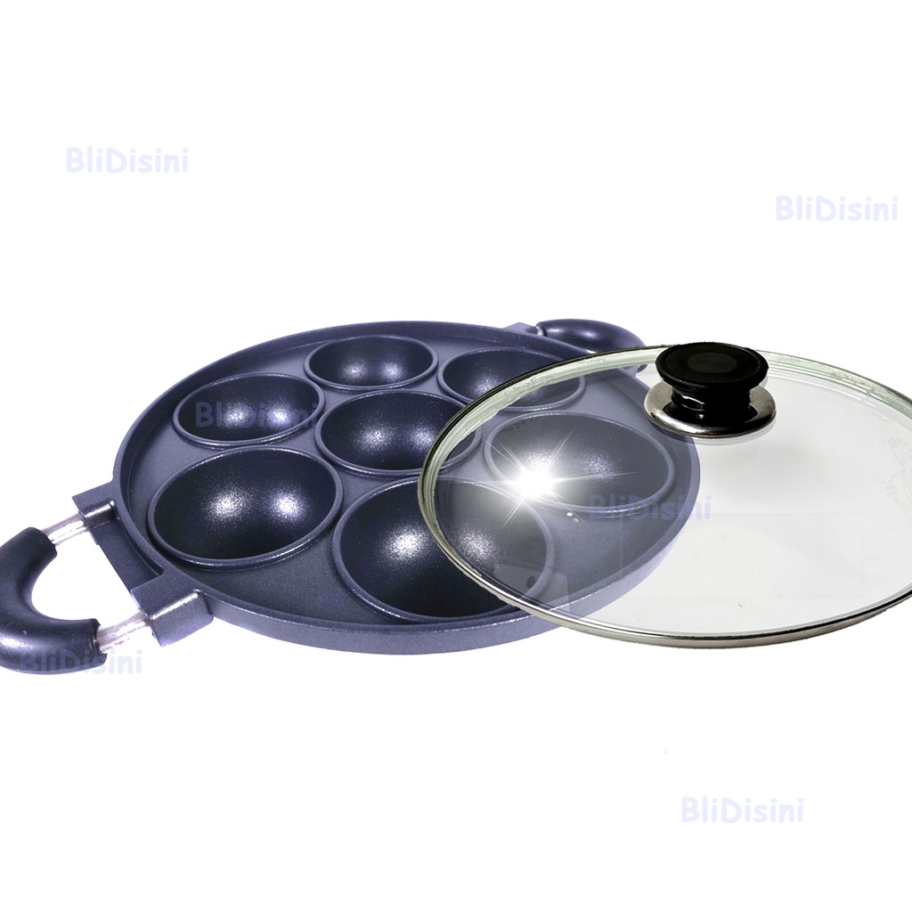 Cetakan Kue Serabi 7 Lubang Cekung Teflon Anti Lengket