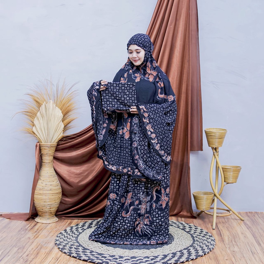 MUKENA BATIK CAP PEKALONGAN BAHAN RAYON SUPER MUKENA DEWASA JUMBO